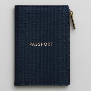 18 Slim Fabric Passport Cover with Zipper Pocket