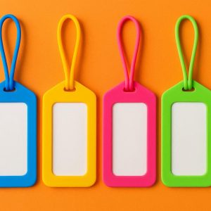 2 Silicone Strap Luggage Tag Bright Colors