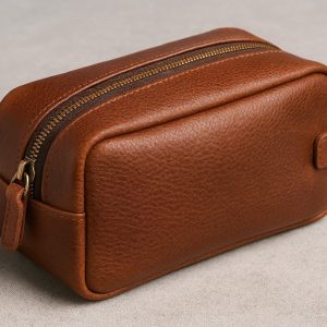 Mens Dopp Kit Leather Shaving Bag