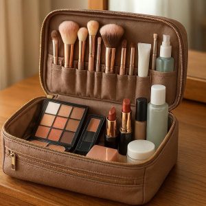 Large Cosmetic Makeup Bag with Compartments
