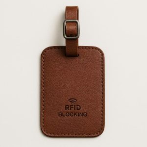 4 RFID Blocking Leather Luggage Tag